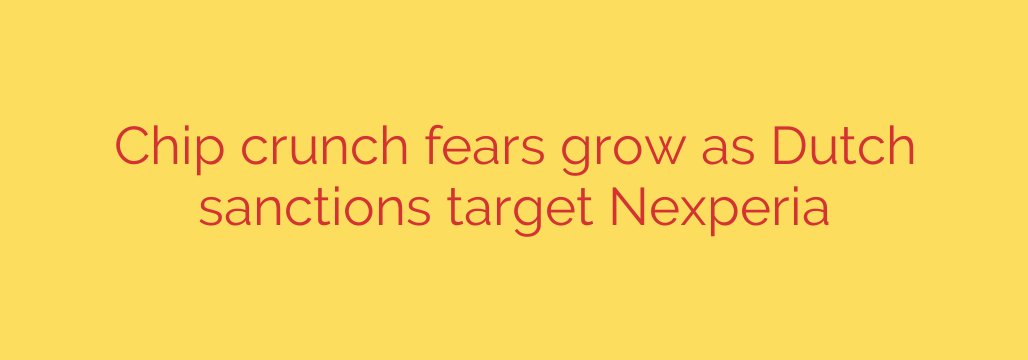 Chip crunch fears grow as Dutch sanctions target Nexperia