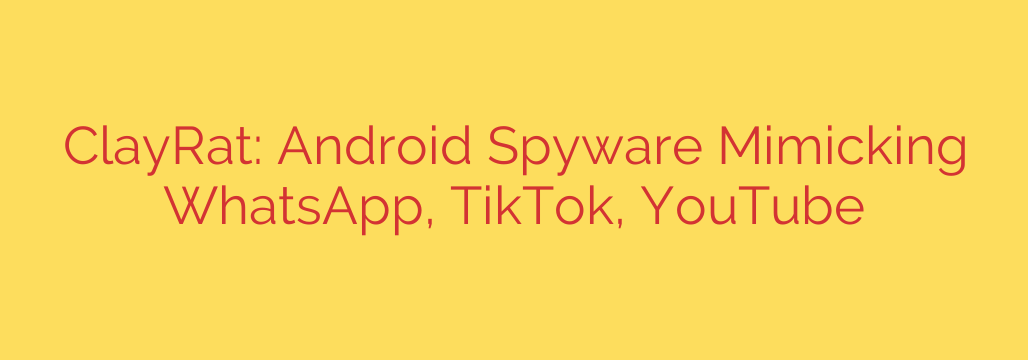 ClayRat: Android Spyware Mimicking WhatsApp, TikTok, YouTube