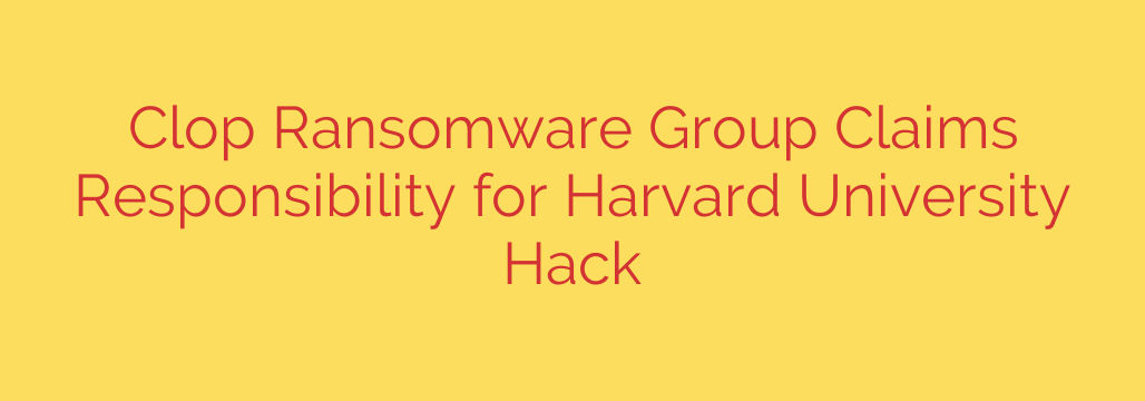Clop Ransomware Group Claims Responsibility for Harvard University Hack