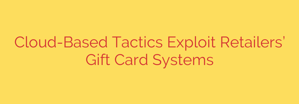 Cloud-Based Tactics Exploit Retailers’ Gift Card Systems