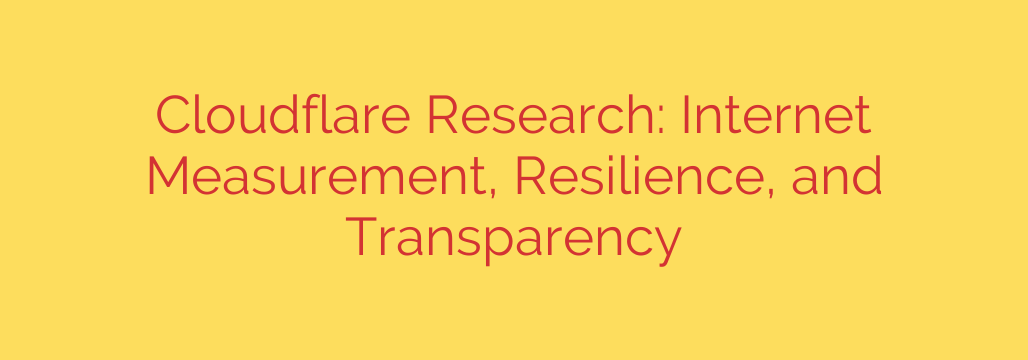 Cloudflare Research: Internet Measurement, Resilience, and Transparency