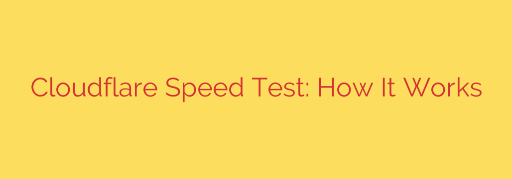 Cloudflare Speed Test: How It Works