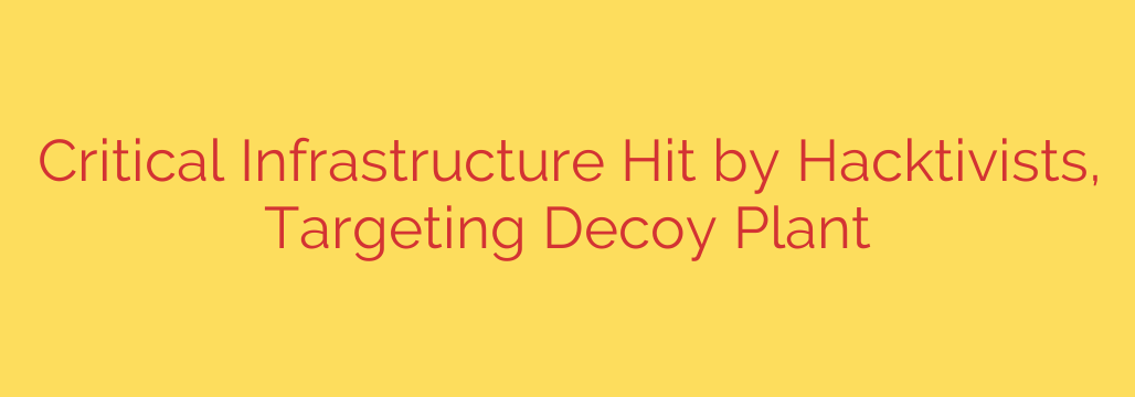 Critical Infrastructure Hit by Hacktivists, Targeting Decoy Plant