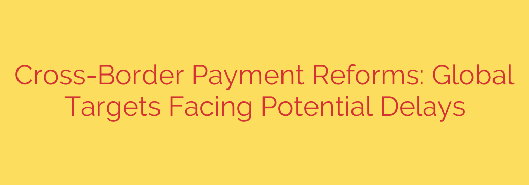 Cross-Border Payment Reforms: Global Targets Facing Potential Delays