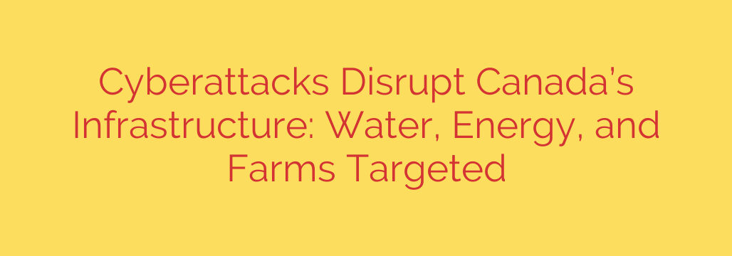 Cyberattacks Disrupt Canada’s Infrastructure: Water, Energy, and Farms Targeted