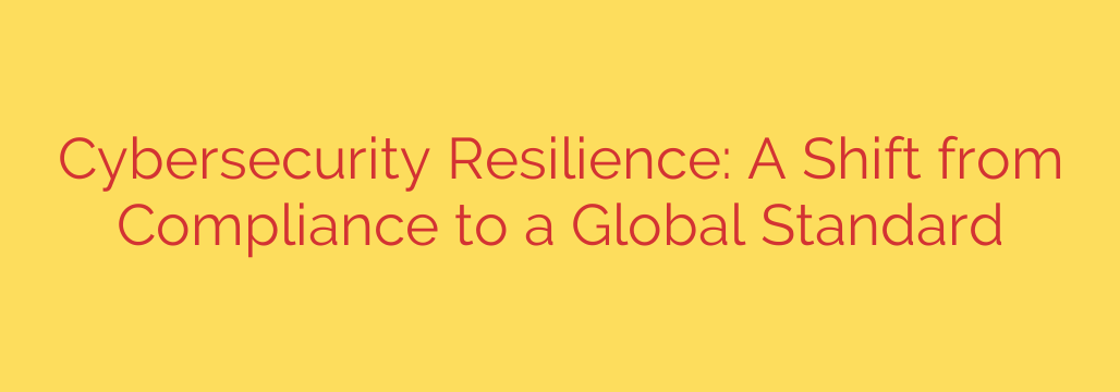 Cybersecurity Resilience: A Shift from Compliance to a Global Standard