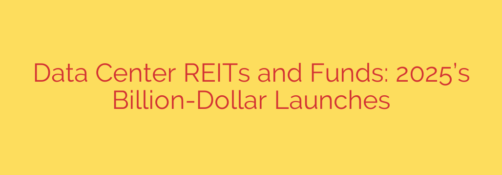 Data Center REITs and Funds: 2025’s Billion-Dollar Launches