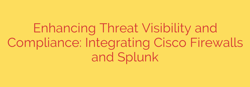 Enhancing Threat Visibility and Compliance: Integrating Cisco Firewalls and Splunk