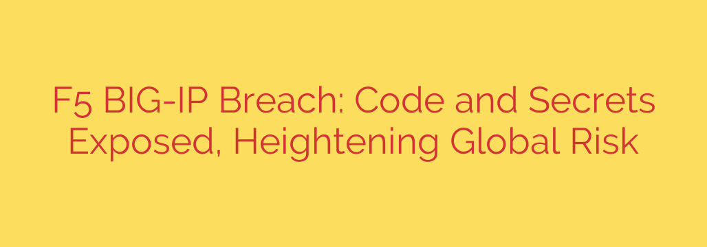 F5 BIG-IP Breach: Code and Secrets Exposed, Heightening Global Risk