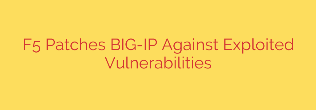F5 Patches BIG-IP Against Exploited Vulnerabilities