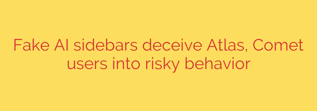 Fake AI sidebars deceive Atlas, Comet users into risky behavior