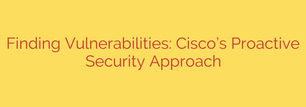 Finding Vulnerabilities: Cisco’s Proactive Security Approach