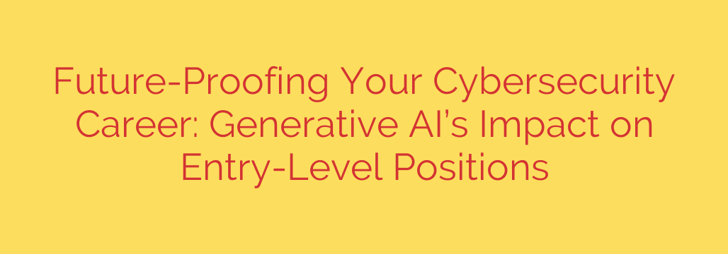Future-Proofing Your Cybersecurity Career: Generative AI’s Impact on Entry-Level Positions