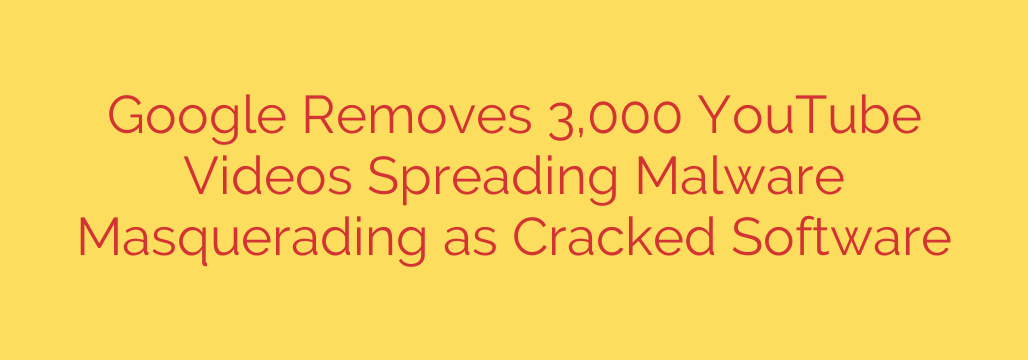 Google Removes 3,000 YouTube Videos Spreading Malware Masquerading as Cracked Software