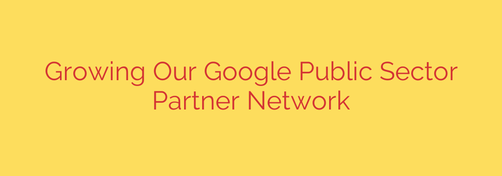 Growing Our Google Public Sector Partner Network