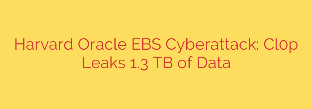Harvard Oracle EBS Cyberattack: Cl0p Leaks 1.3 TB of Data