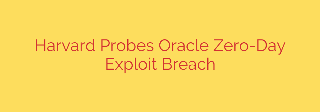 Harvard Probes Oracle Zero-Day Exploit Breach