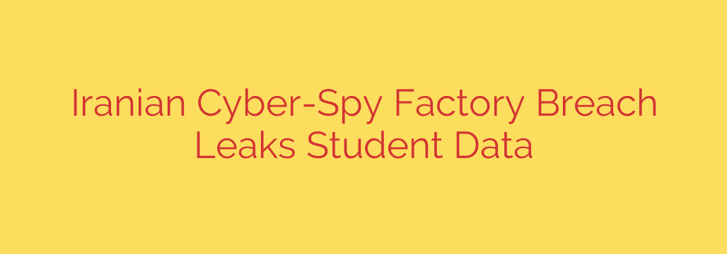 Iranian Cyber-Spy Factory Breach Leaks Student Data