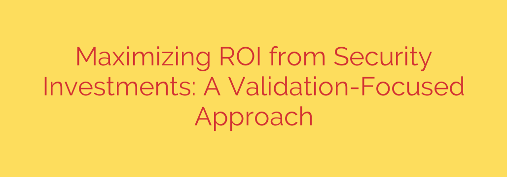 Maximizing ROI from Security Investments: A Validation-Focused Approach