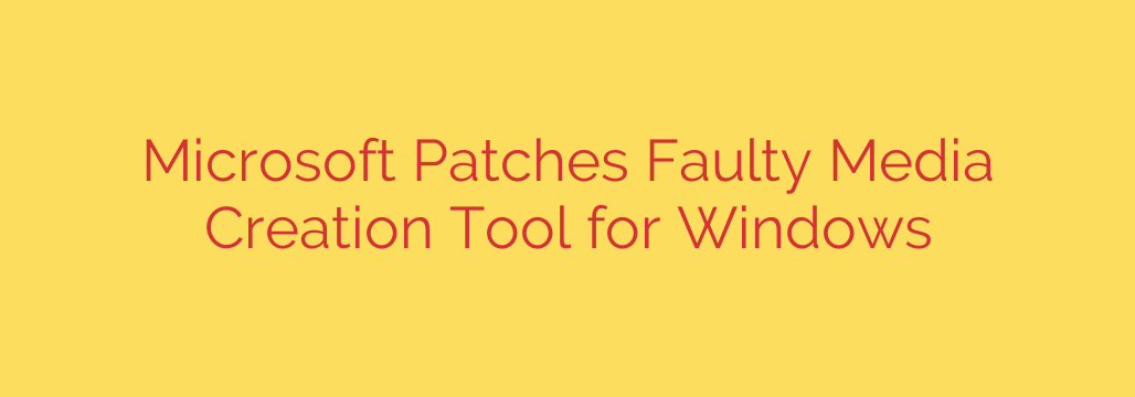 Microsoft Patches Faulty Media Creation Tool for Windows