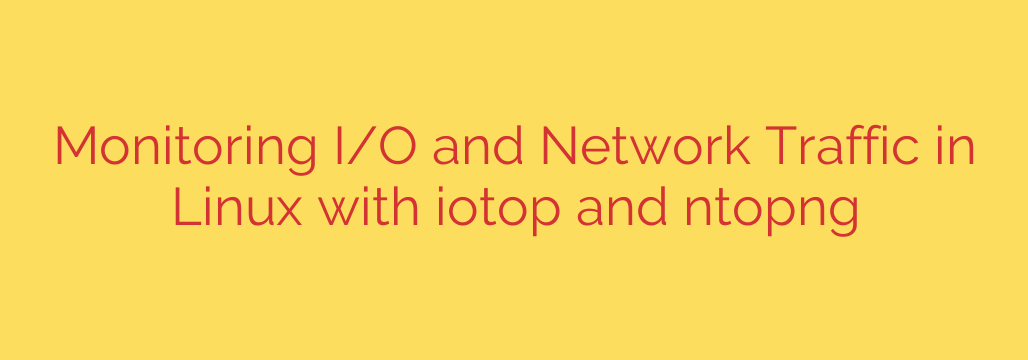 Monitoring I/O and Network Traffic in Linux with iotop and ntopng