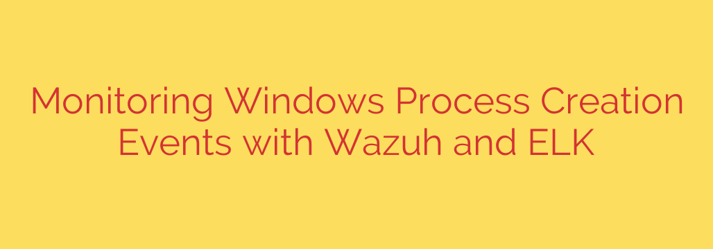Monitoring Windows Process Creation Events with Wazuh and ELK