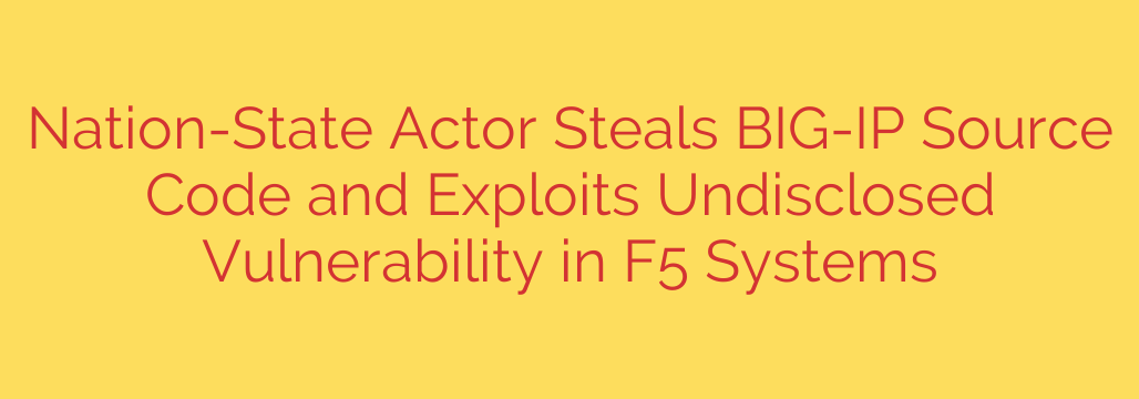 Nation-State Actor Steals BIG-IP Source Code and Exploits Undisclosed Vulnerability in F5 Systems