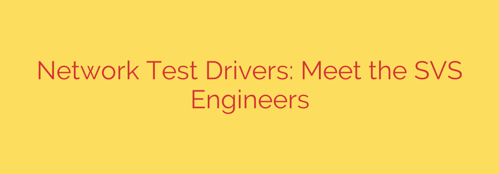 Network Test Drivers: Meet the SVS Engineers