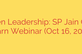 Next-Gen Leadership: SP Jain Global & Simplilearn Webinar (Oct 16, 2025, 13:30)
