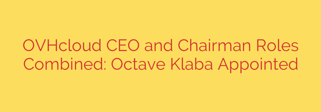 OVHcloud CEO and Chairman Roles Combined: Octave Klaba Appointed