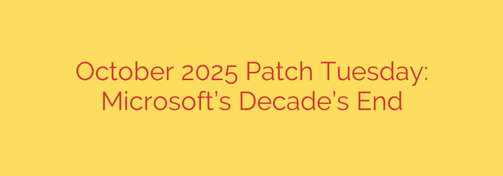 October 2025 Patch Tuesday: Microsoft’s Decade’s End