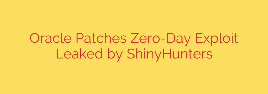 Oracle Patches Zero-Day Exploit Leaked by ShinyHunters