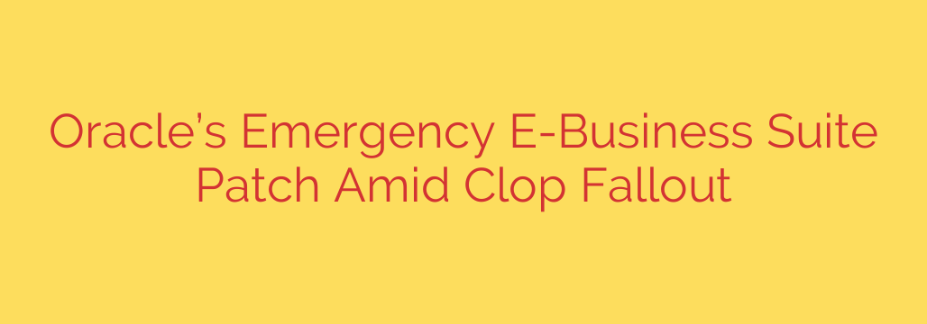 Oracle’s Emergency E-Business Suite Patch Amid Clop Fallout
