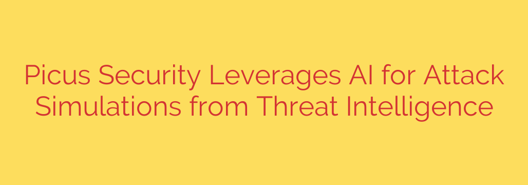 Picus Security Leverages AI for Attack Simulations from Threat Intelligence