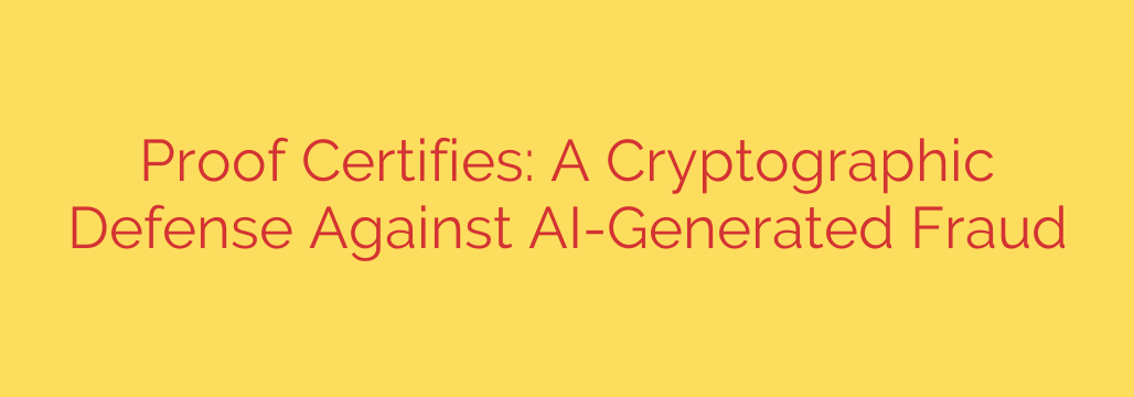 Proof Certifies: A Cryptographic Defense Against AI-Generated Fraud