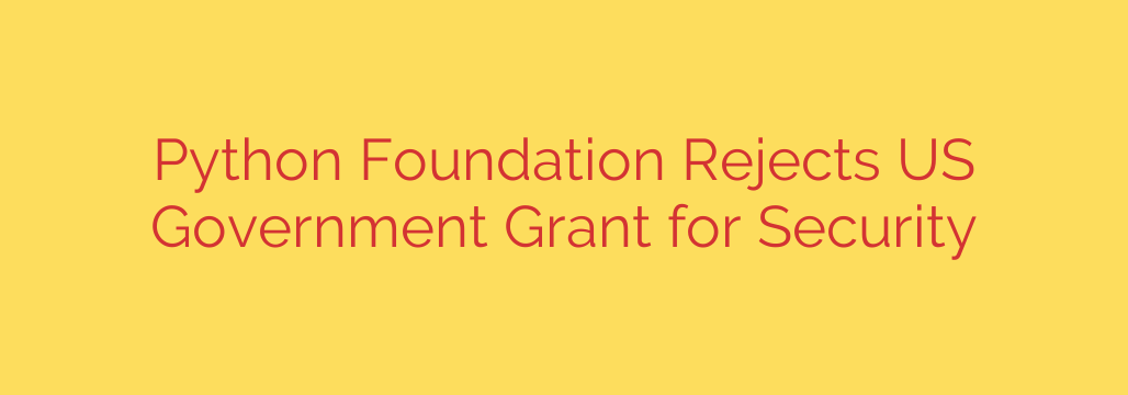 Python Foundation Rejects US Government Grant for Security