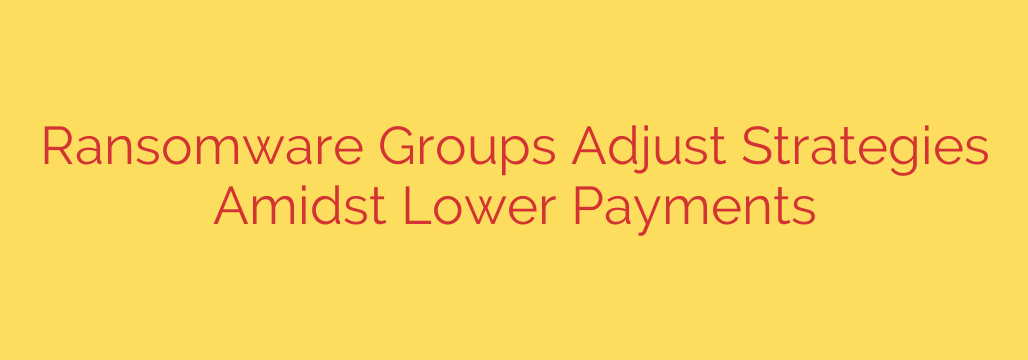 Ransomware Groups Adjust Strategies Amidst Lower Payments