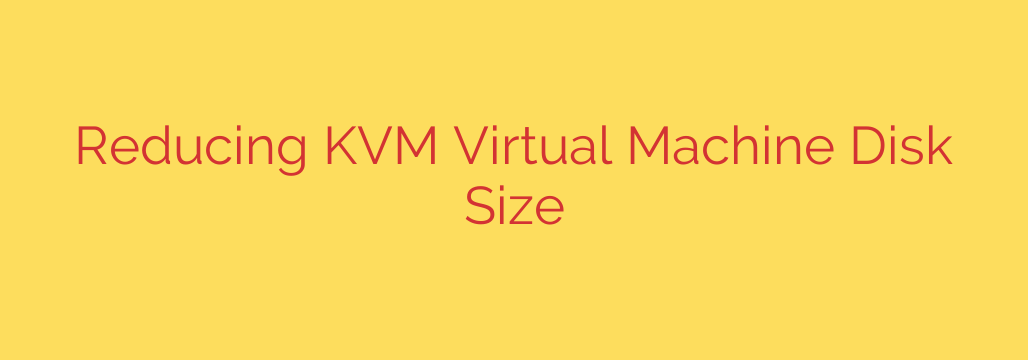 Reducing KVM Virtual Machine Disk Size