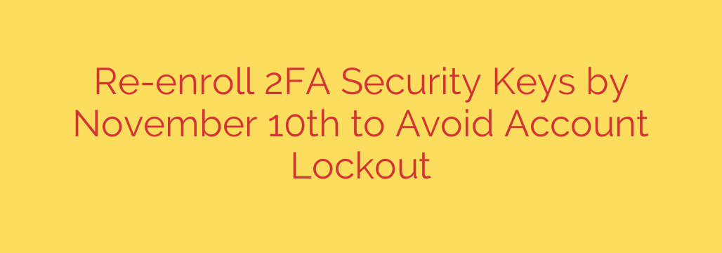 Re-enroll 2FA Security Keys by November 10th to Avoid Account Lockout