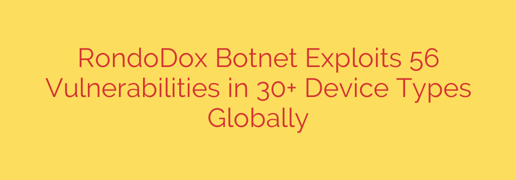 RondoDox Botnet Exploits 56 Vulnerabilities in 30+ Device Types Globally