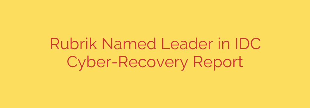 Rubrik Named Leader in IDC Cyber-Recovery Report