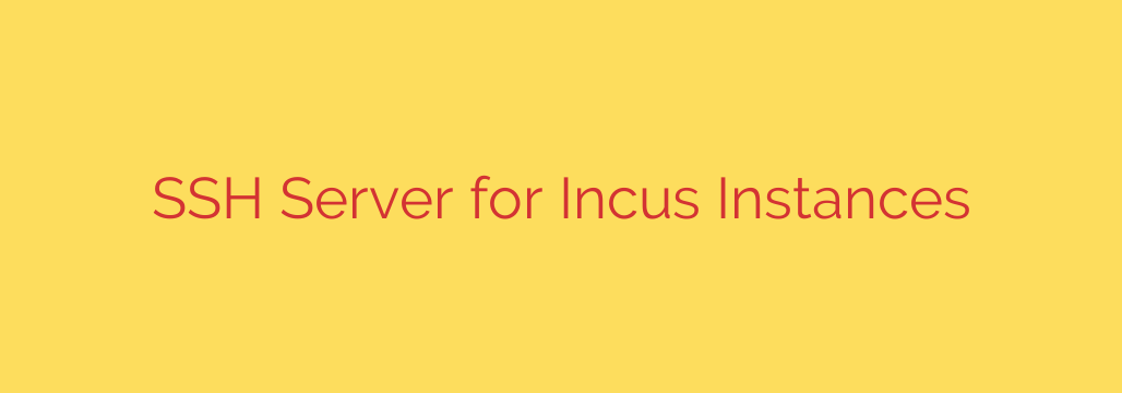 SSH Server for Incus Instances