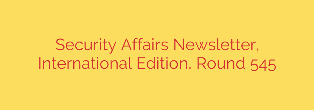 Security Affairs Newsletter, International Edition, Round 545