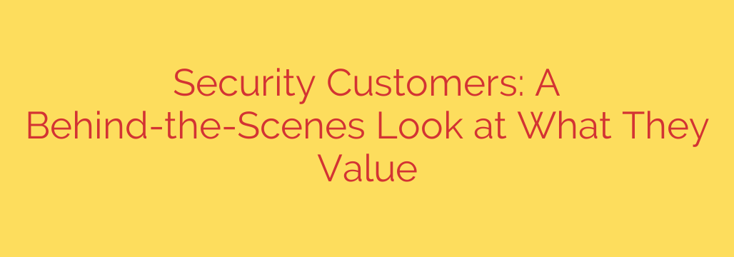 Security Customers: A Behind-the-Scenes Look at What They Value