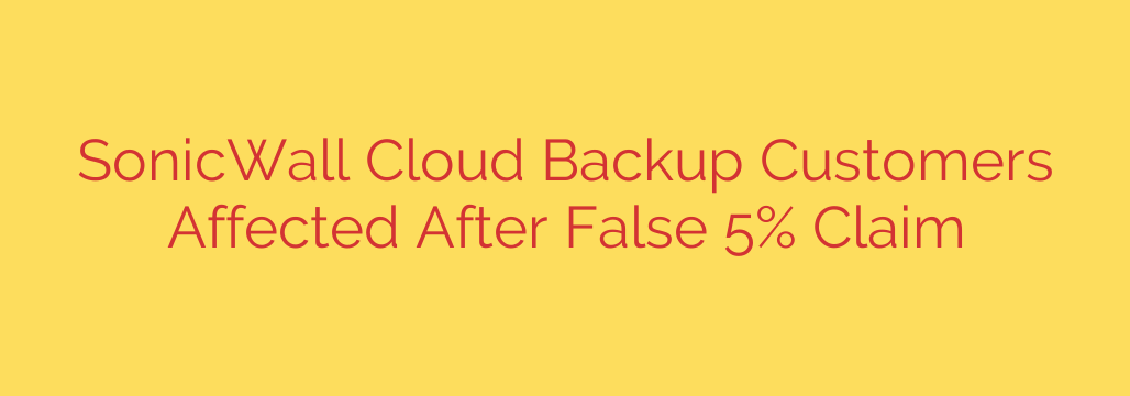 SonicWall Cloud Backup Customers Affected After False 5% Claim