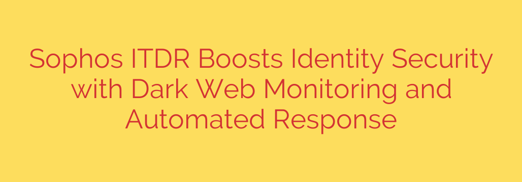 Sophos ITDR Boosts Identity Security with Dark Web Monitoring and Automated Response