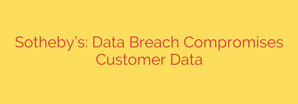 Sotheby’s: Data Breach Compromises Customer Data