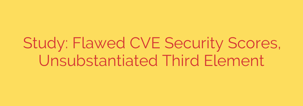 Study: Flawed CVE Security Scores, Unsubstantiated Third Element