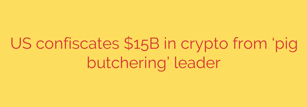 US confiscates $15B in crypto from ‘pig butchering’ leader