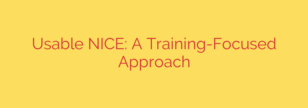 Usable NICE: A Training-Focused Approach